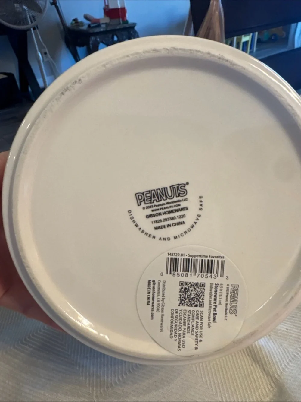 Ceramic Snoopy Dog Bowl in White and Black